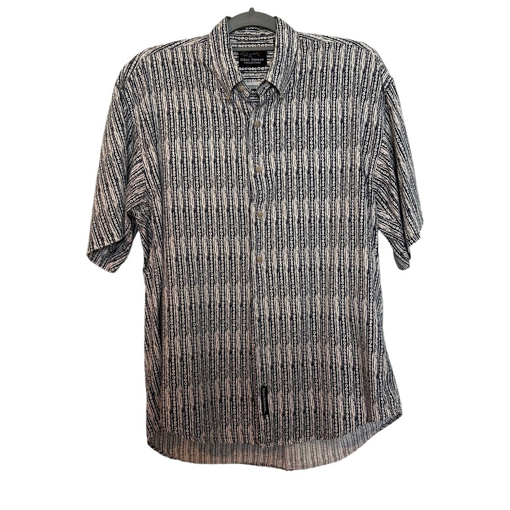 Greg Norman Collection Full Button Down Short Sleeve Shirt Sz. M